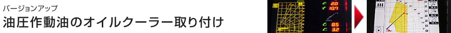 バージョンアップ　油圧作動油のオイルクーラー取り付け